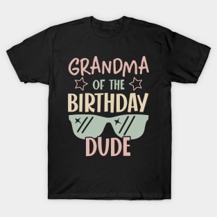 grandma Of The Birthday Boy glasses B-day Gift For Boys Girl Kids T-Shirt